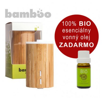 Ultrasonický aróma difuzér Bamboo zvlhčovač a osviežovač vzduchu