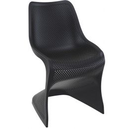Záhradné Dizajnová stolička Bloom Čierna, Umelý ratan